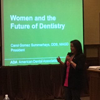 drbicuspid's tweet photo. PARK CITY, UT--Dr. Carol Gomez Summerhays, ADA president, speaks at the 2016 Women in Dentistry conference. #WiD2016 https://t.co/KtJJCf8pZG