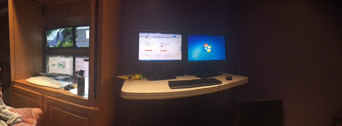 SongheeB's tweet photo. Using 6 monitors trying to finish my classwork due Tuesday! #pltw #inventor #stemlc https://t.co/I9KJsqy9nz