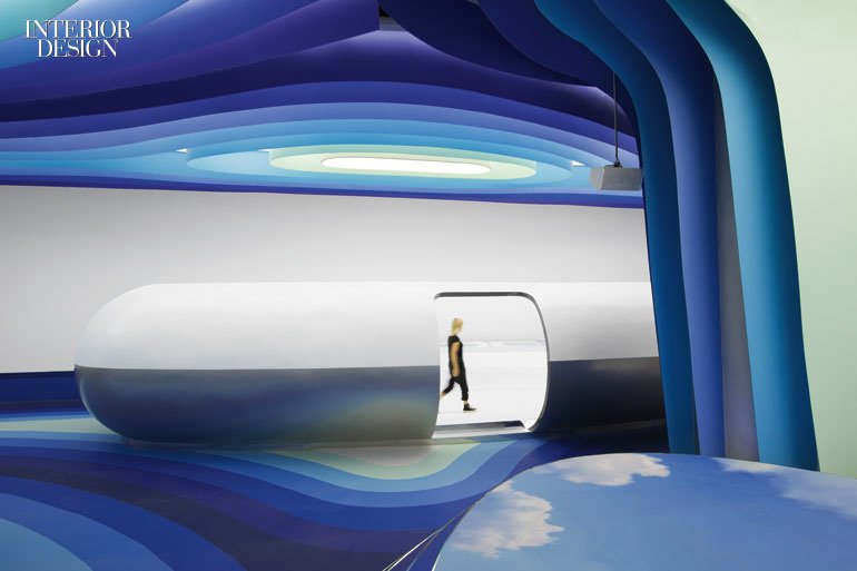 InteriorDesign's tweet photo. A palette of white combines with eight shades of blue inside a cavernous Guangzhou office: https://t.co/cbK2GxoDjU https://t.co/FlfvCxBwAO