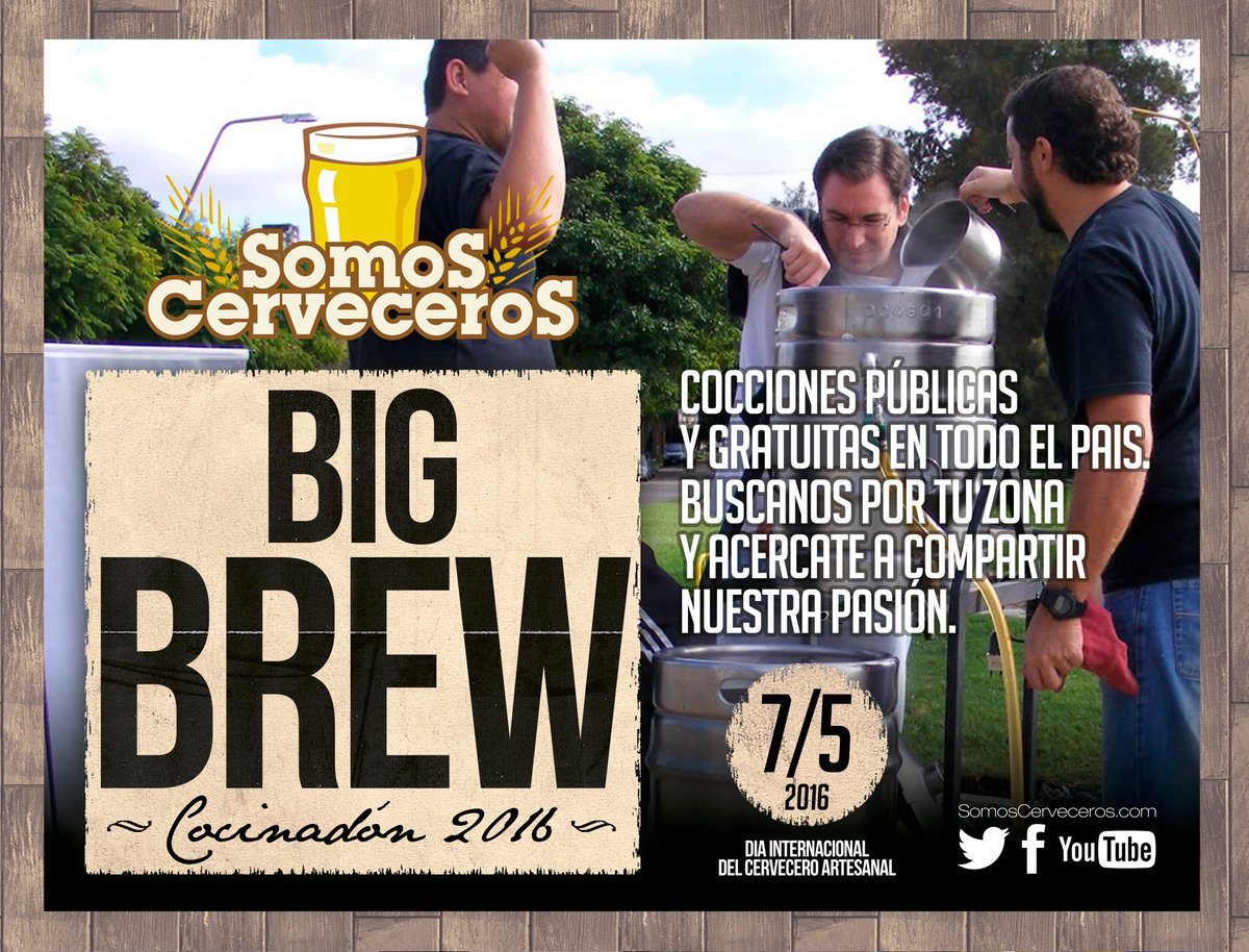 somoscerveceros's tweet photo. 7 DE MAYO | Día Internacional del #Cervecero Artesanal. Sumate al #BigBrew2016 en ➡ https://t.co/AGxpbEUHKz 🍻🍺💪🏻 https://t.co/189DXkAiaf
