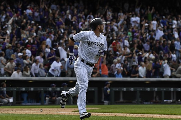 espn's tweet photo. Rockies SS Trevor Story is playing his 4th career game right now. And just hit his 6th HR.

Yes, this is real life. https://t.co/8GvsUnXuwz