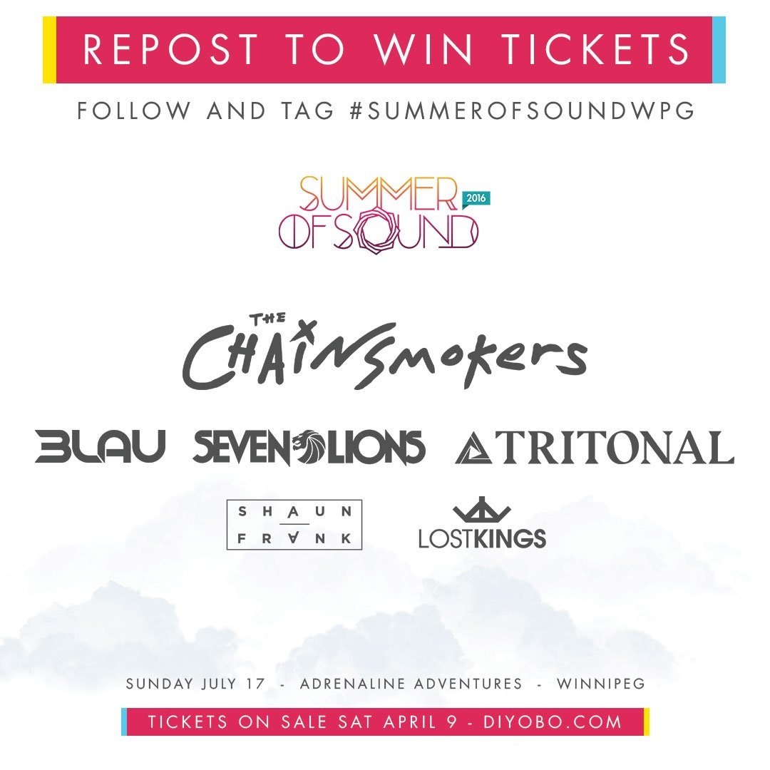 adrenalinewpg's tweet photo. Get your tickets tomorrow for this year's #summerofsoundwpg happening at @adrenalinewpg https://t.co/ZNJ49FPv6v