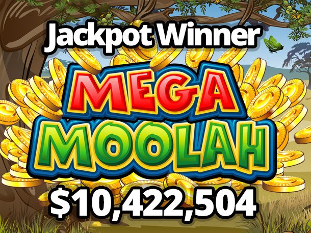The Mega Moolah jackpot has just been won at $10,422,504. Congratulations to the lucky winner! #Pokies #Jackpot