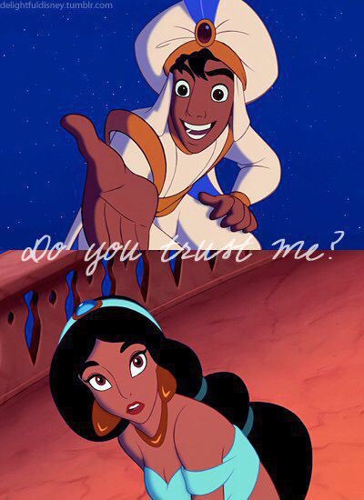 Yes ... -she looks at Aladdin as she hears a familiar voice of the boy she met from the market place -