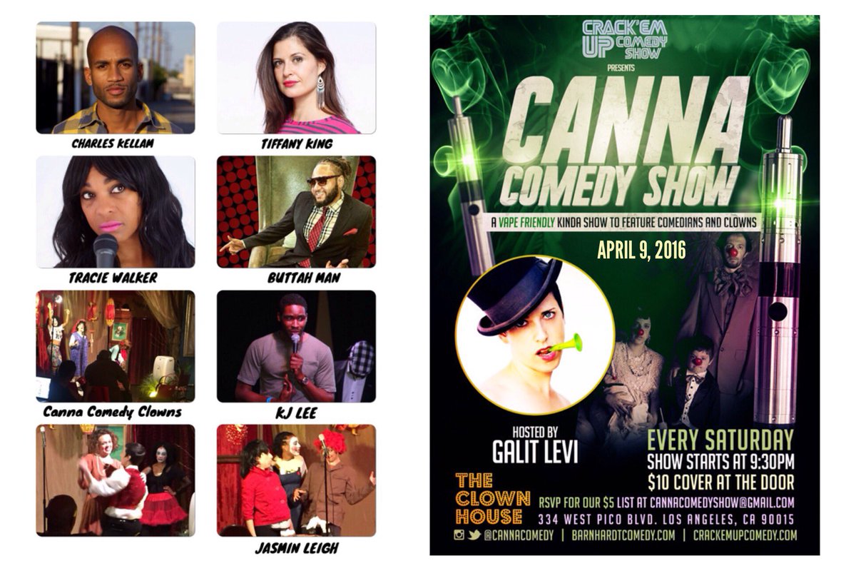 CannaComedy's tweet photo. #zanyclowns #funnycomics 👉🏾Canna Comedy Saturdays!!Come ready to sip &amp; taste @thehighteas #420 Tomorrow Night!!! https://t.co/BqzQmisZB8