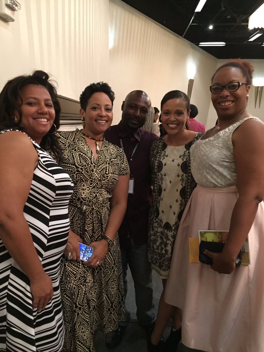 DrTonieshaT's tweet image. Our #pvlcomm faculty Dr. Taylor, Dr. Marzette, Ms. Sibley &amp;amp; Mr. Roberts with Jesmyn Ward after her talk at #CLA2016