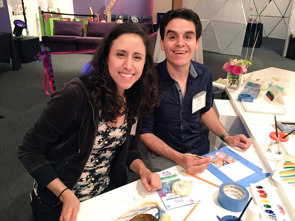 ideaMuseumMesa's tweet photo. @athenasalman and @mendezforaz dabbling in watercolor. #ColorTheNight https://t.co/fjemzBGMwl