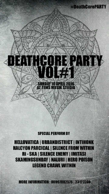 Besok #deathcoreparty at <a href="/TemsMusicStudio/">Tems Music Corner</a> FREE ENTRY With <a href="/Urban_Hc/">URBANDISTRICT</a> <a href="/HELLOVATICA/">HELLOVATICA OFFICIAL</a> <a href="/intihonkmetal/">intihonkmetal</a> cc <a href="/gigsbandung/">Gigs Bandung</a>