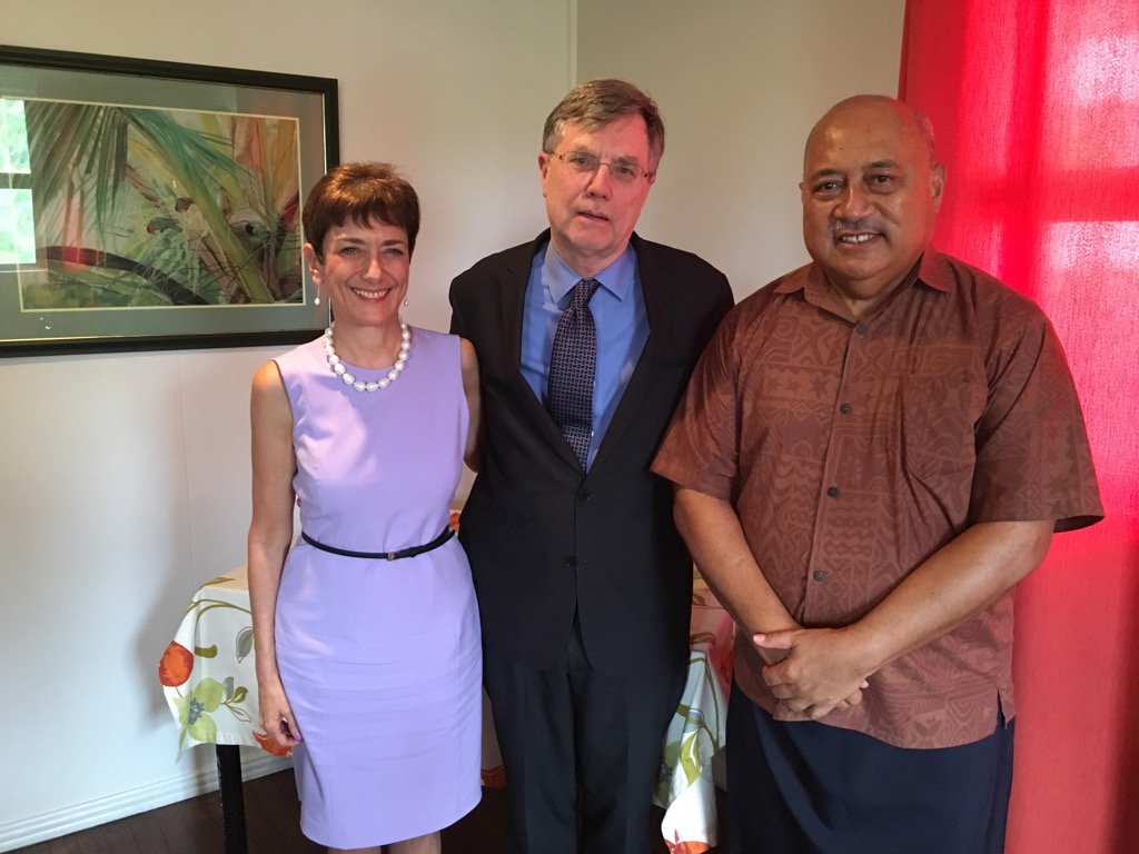 InokeRatu's tweet photo. Saying Vinaka to US Under Secretary Kennedy &amp; US Amb Cefkin for US ongoing assistance post TCW- great afternoon tea https://t.co/5xPgDNUrNR