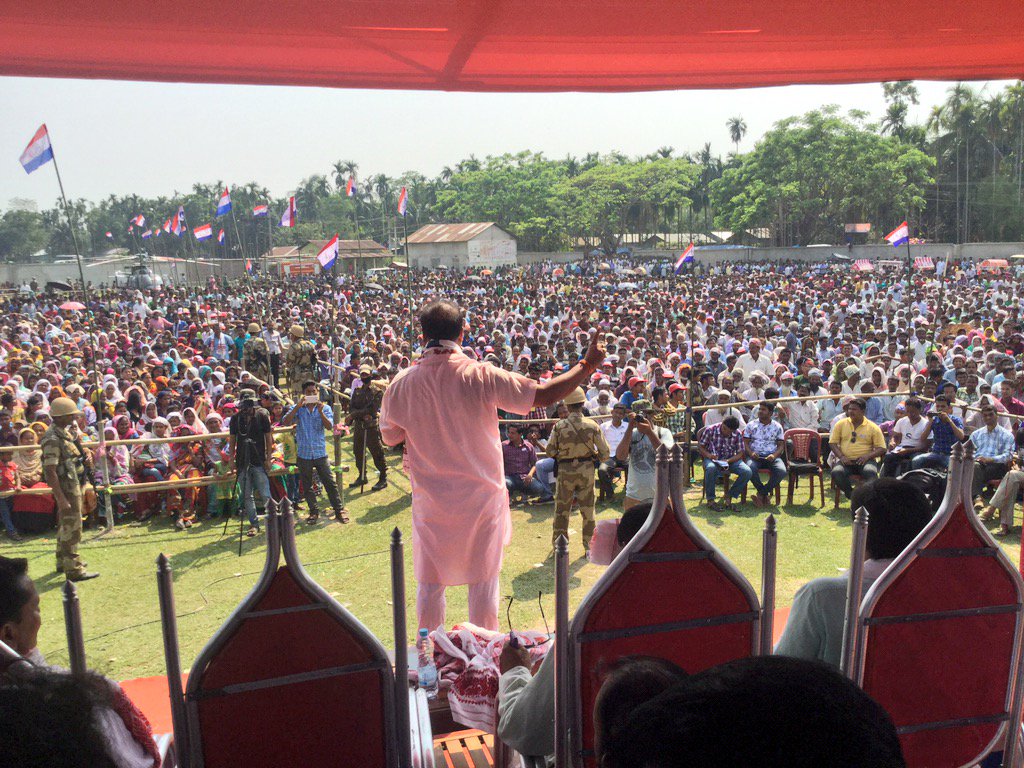 It's been humbling coming to you Chaigaon. #WindOfChange #BJPAGPAlliance #lastdayofcampaign