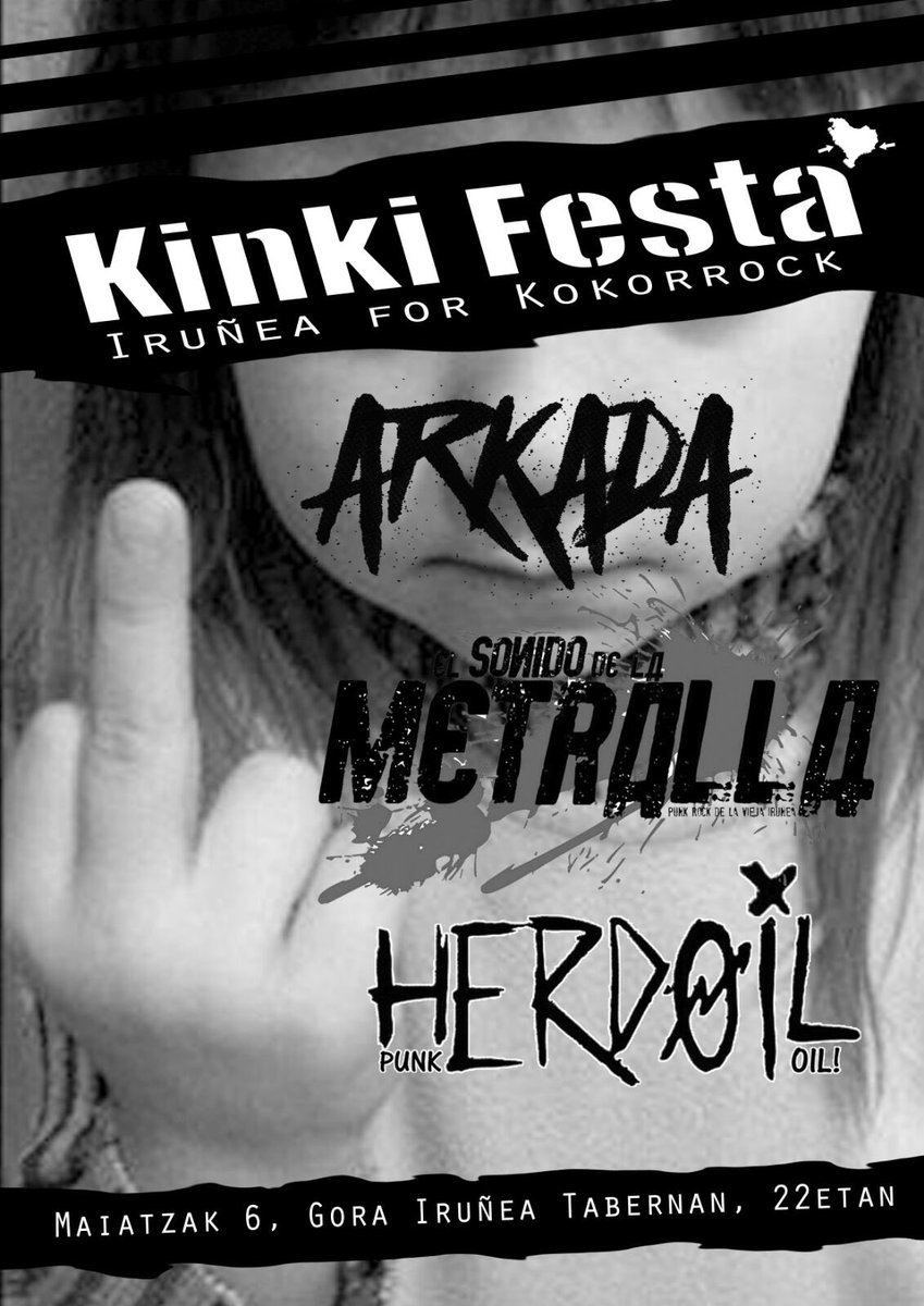 Maiatzak 6, Gora Iruñea tabernan,Kinki Festa. El Sonido de la Metralla eta Herdoileko lagunekin. Iruña For Kokorrock
