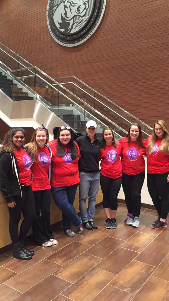 AdelphiU's tweet image. @PrezRiordan and the event leadership team after a fun 12 hours of fundraising, fighting, and remembering 💜