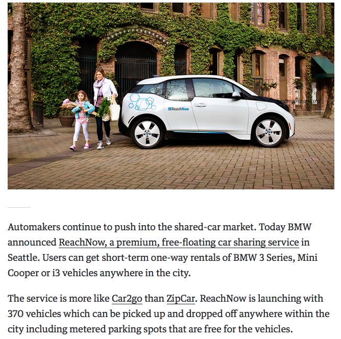 SusanShaheen1's tweet image. BMW launches premium #carsharing service in Seattle; see: engadget.com/2016/04/08/bmw… #dmo2015 #ce256 #sharedmobility
