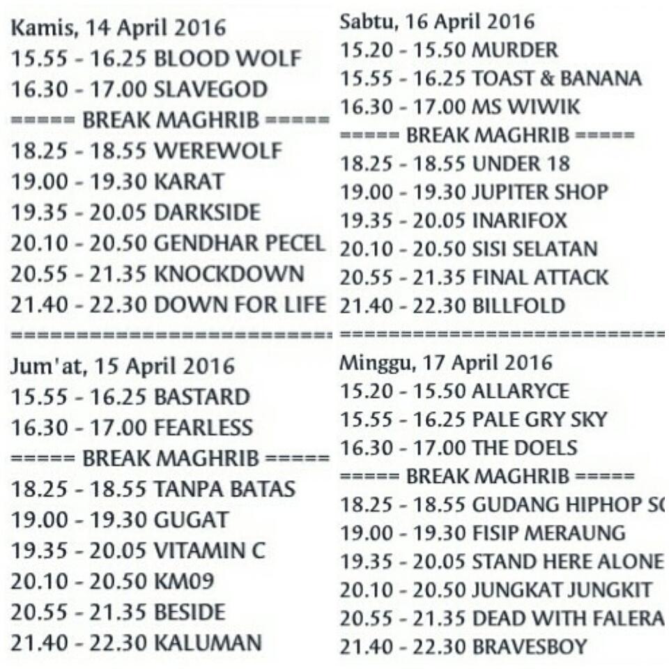 Cc <a href="/MsWIWIK/">Ms WIWIK</a> RT <a href="/ShowcaseEvent/">Agenda Event</a>: RUNDOWN ICC SOLO 14-17 APRIL 2016 AT DIAMOND CONVENTION CENTER #Skinhead #SKA #SOLO
