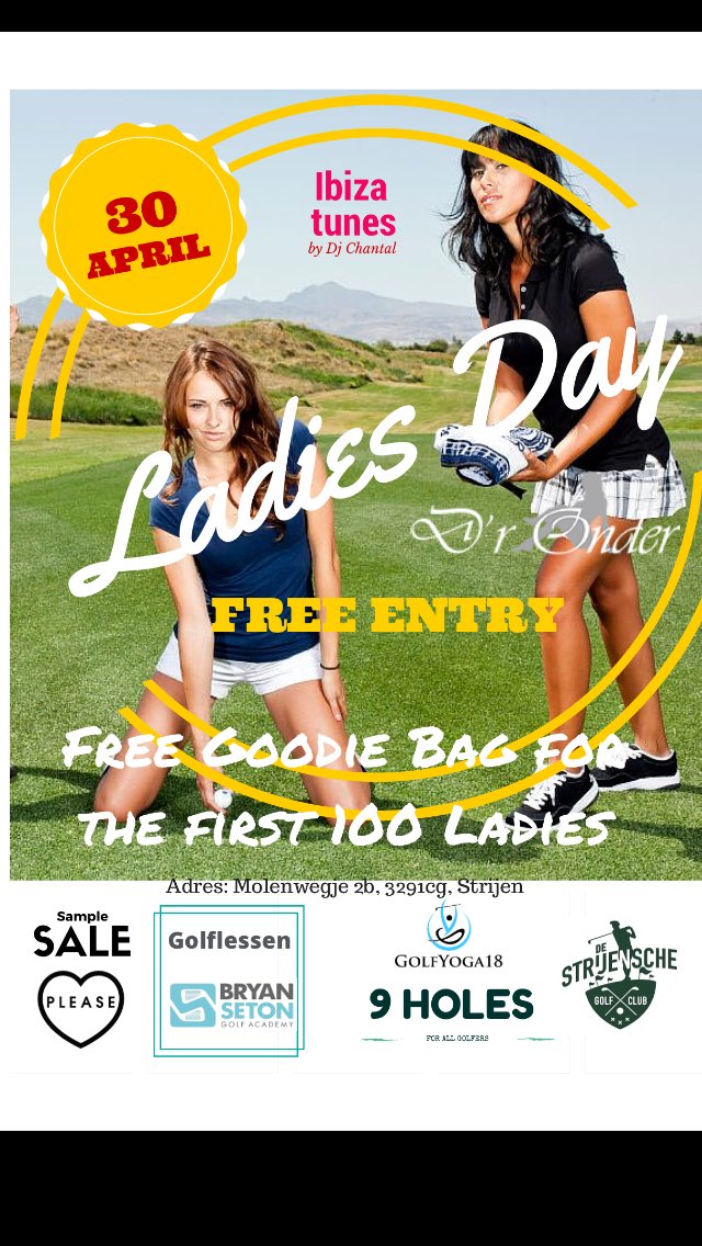 Ladies day 30 april op de Strijensche golfclub! Inschrijven; secretariaat@destrijenschegolfub.nl