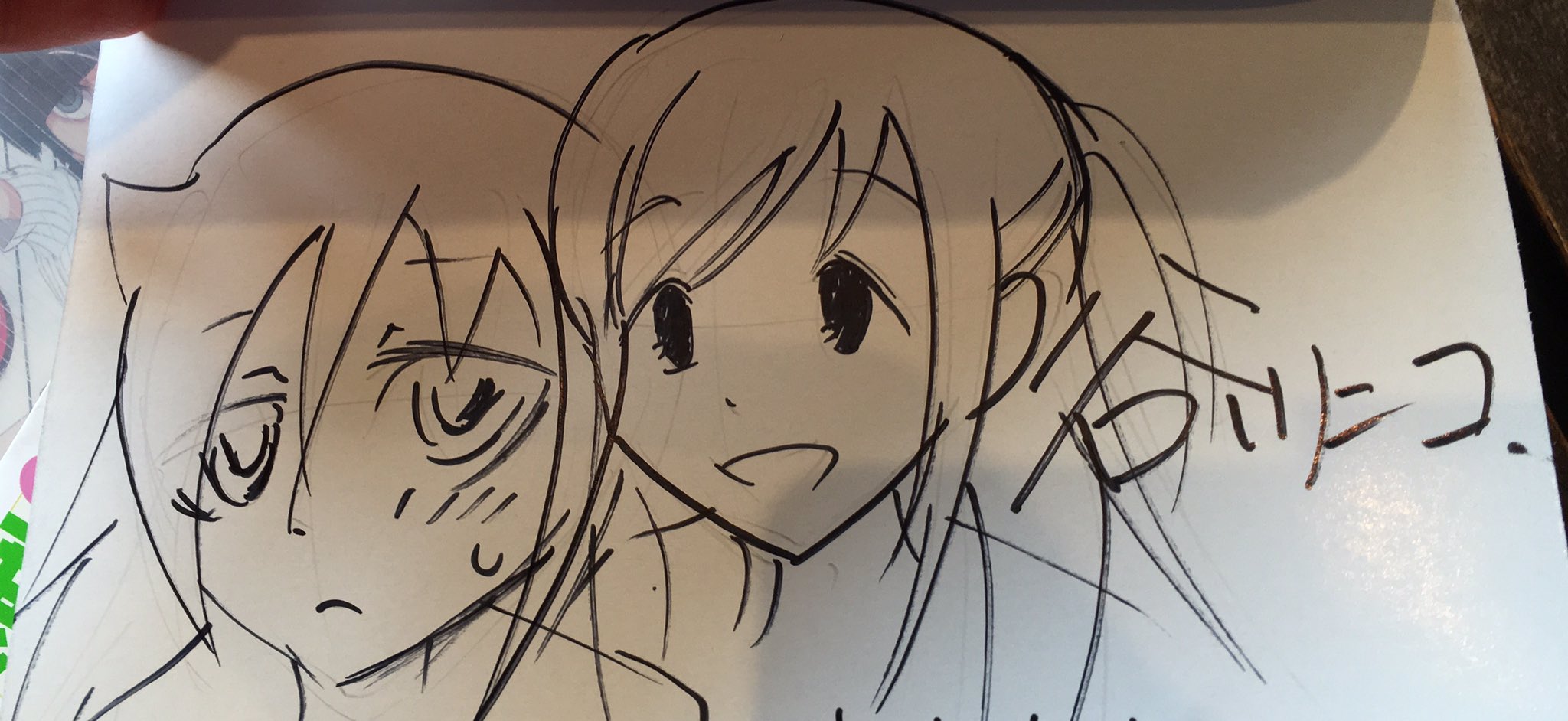Uzivatel わしわし Na Twitteru 谷川ニコ先生のサイン会 アンケートに委員長の今江先輩がもこっち抱きしめる話が好きですって書いたらもこっちとのツーショット描いてくれた 感動 T Co R9iqgcibhb