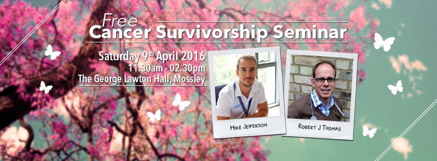 Free cancer survivorship seminar today facebook.com/events/8361822… <a href="/LRCanSup/">Lavender Ribbon Canc</a>