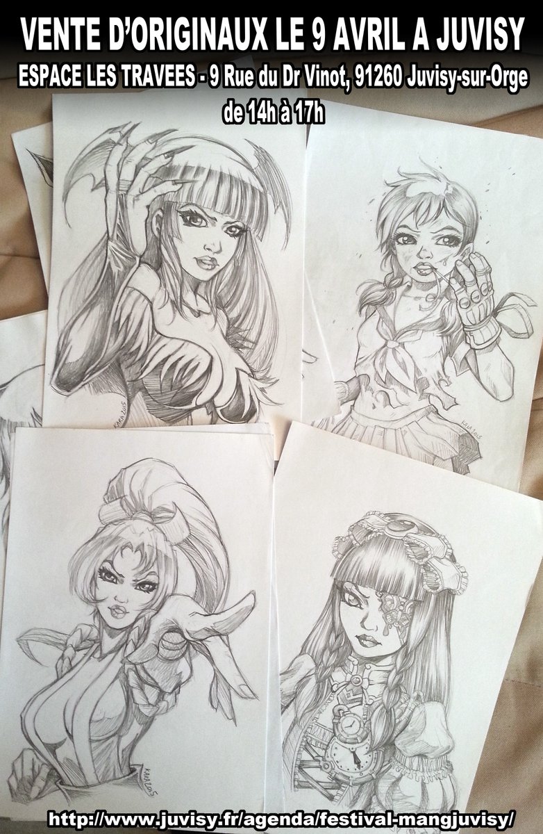 KARAFACTORY's tweet photo. VENTE D'ORIGINAUX A JUVISY - SAMEDI 9 AVRIL 2016 !
#venteoriginaux #originaux #dessins #croquis https://t.co/IBpyNxQqIi