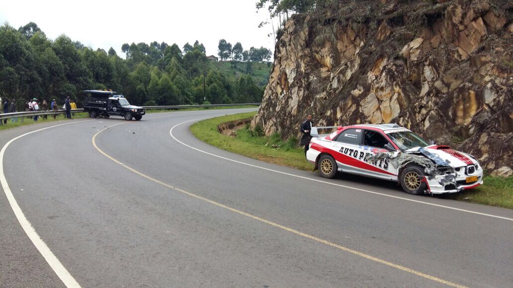 cmugume's tweet photo. #KabaleRally is something! Three drivers already out!! Rauf rolled, Kalule hit a barrier and Wampamba rolled too!!! https://t.co/fLNwrn7tjo