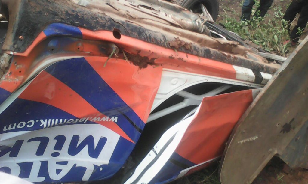 cmugume's tweet photo. #KabaleRally is something! Three drivers already out!! Rauf rolled, Kalule hit a barrier and Wampamba rolled too!!! https://t.co/fLNwrn7tjo