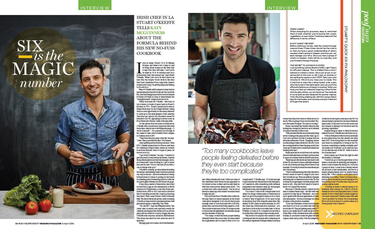 IndoWeekend's tweet photo. Read @ChefStuart_ on his debut cookbook #thequicksixfix and coming home for @TasteDublin in today's #food Extra https://t.co/bRphgnInld