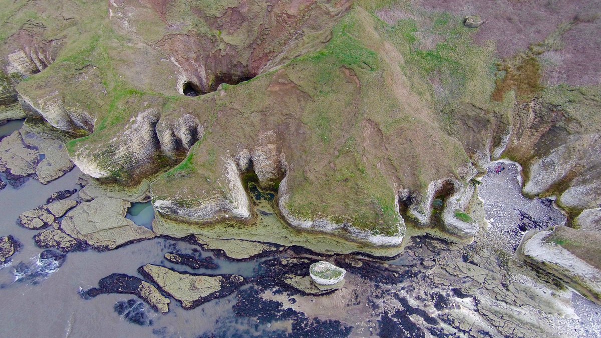 InternetGeog's tweet photo. Raw aerial vid of coastal erosional landforms @ Selwicks Bay Flamborough  https://t.co/e47yWNO3KP #geographyteacher https://t.co/ENo5KCyujc