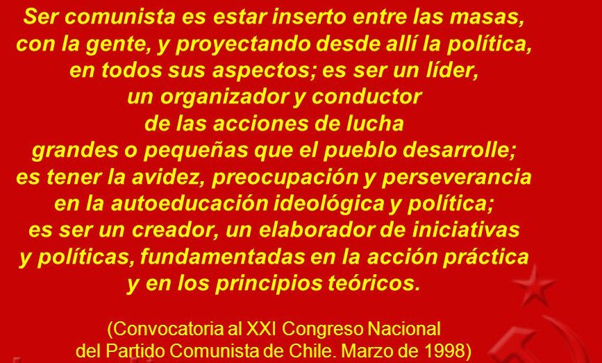MaiteMNa's tweet photo. Ser comunista (Partido Comunista de Chile, 1998)
#XXCongresoPCE
#39PCElegal https://t.co/RDOsWUggWu