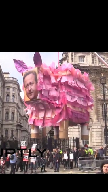 Someone brought the pig piñata... #ResignCameron #closetaxloopholes