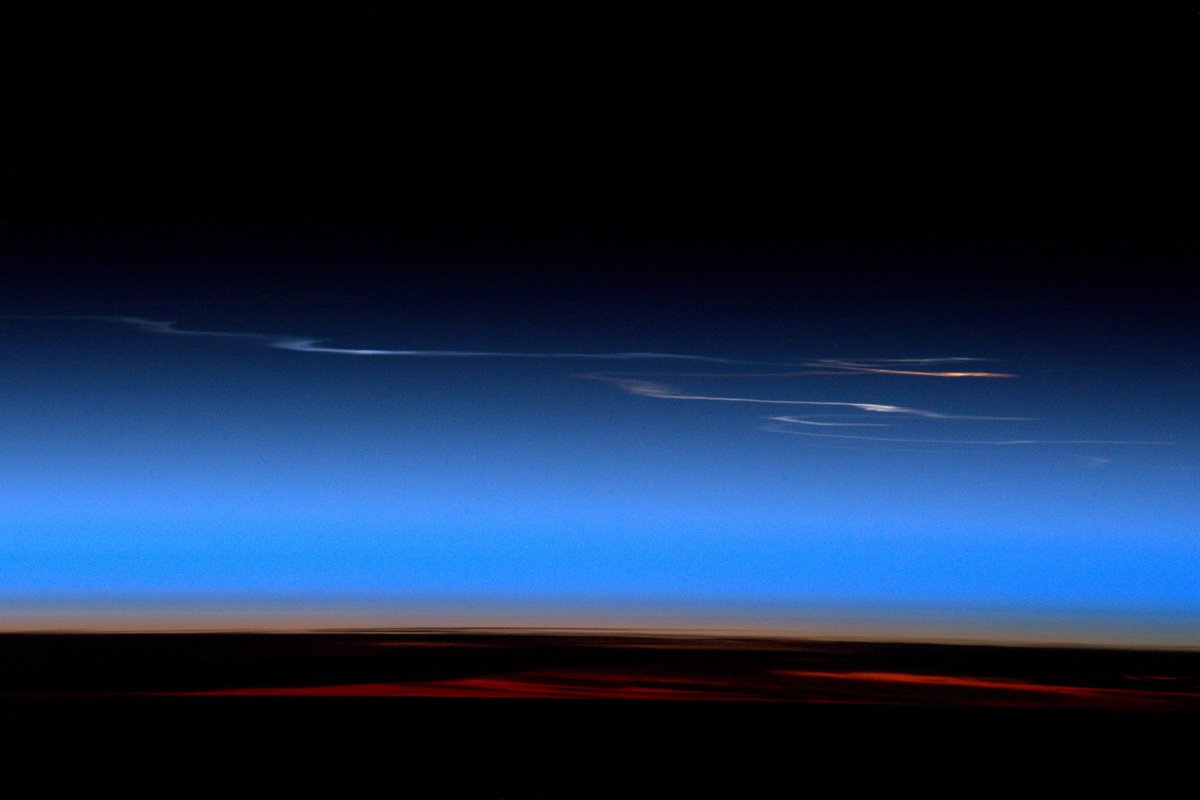 Puzzled by this taken last night. Not sure it is noctilucent cloud or SpX-8 trail...any ideas? Rare pic either way!