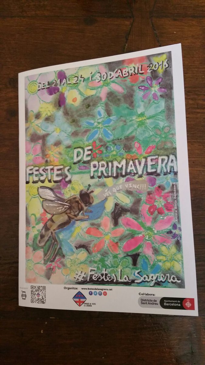 escolaelsagrer's tweet photo. Festa de primavera.Cartell de la Berta escollit pel jurat entre treballs de 5è Enhorabona i Bona feina @CaritxRoser https://t.co/rS93gLUkVW