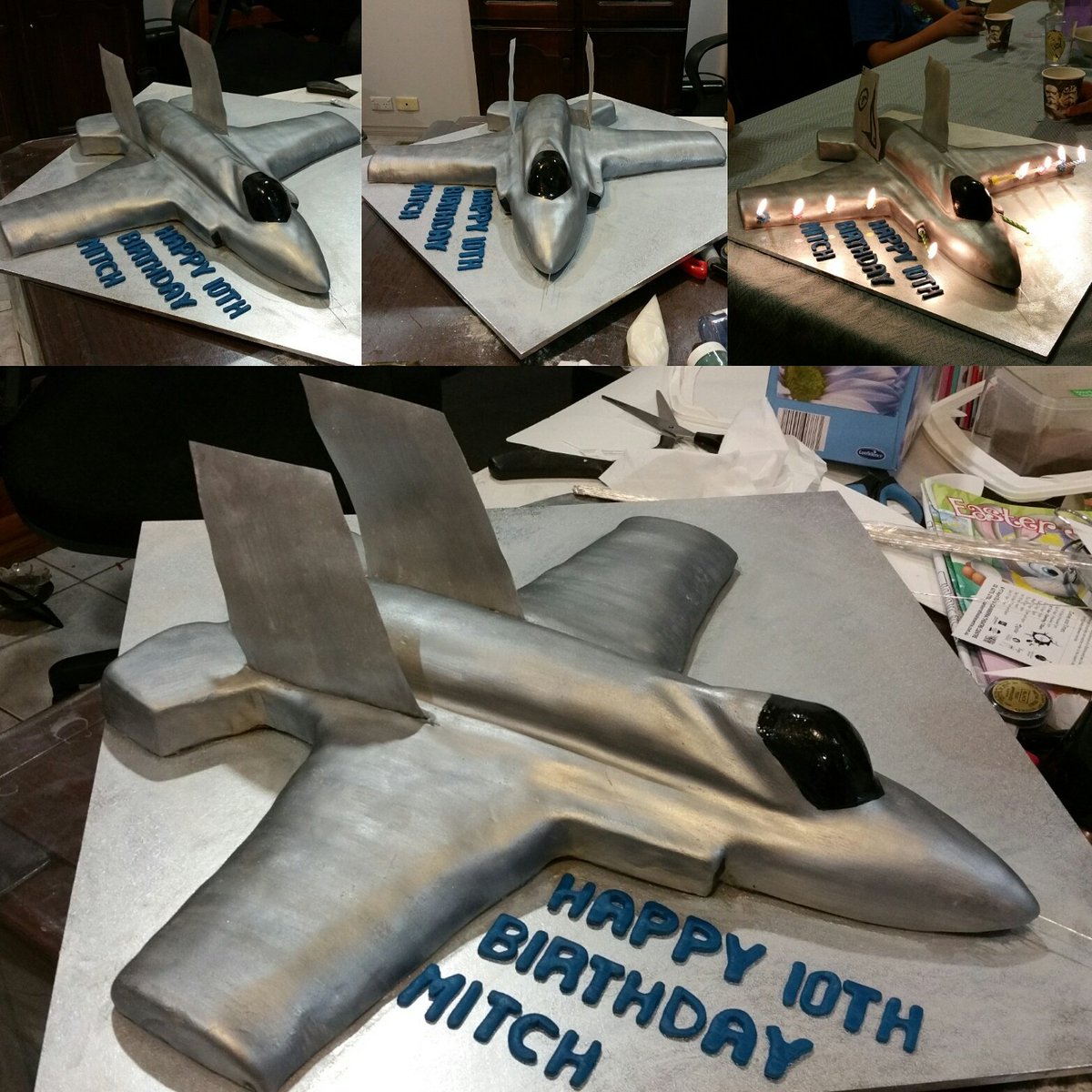 Amethyst_Beauty's tweet photo. F35 RAAF fighter jet :-)
#F35 #RAAF #planecake #fighterjet #aussiejet #cakeart #cakedesign #sweetart #jackietagg https://t.co/HeJW13nw39
