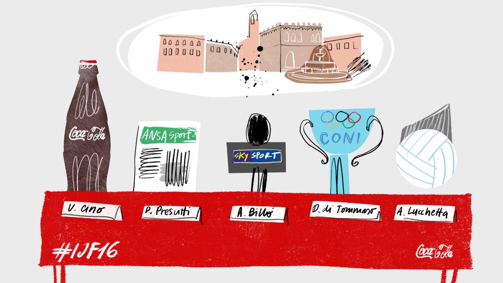 CocaColaIT's tweet photo. Sport oltre la cronaca: segui il panel #CocaCola all'#ijf16 con @skysport @coninews @andrealucchetta @Agenzia_Ansa! https://t.co/0EPap9fMoy
