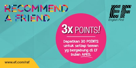 ef_kidsteens's tweet photo. Wow nggak habis kejutan bulan April dari #EnglishFirstRAF!Daftar &amp; dapatkan TRIPLE POINTS: https://t.co/citZcD2Y0S https://t.co/EaVlfbJbha