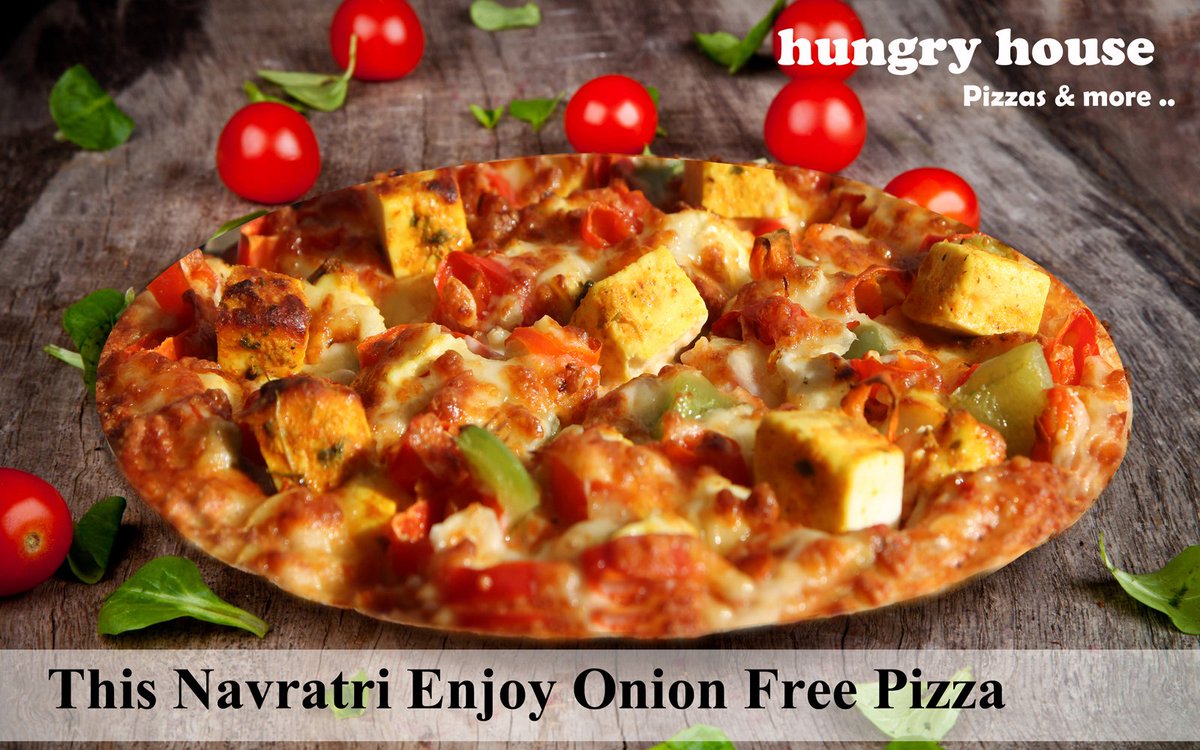 Navratre Special@HungryHouse.Buy 1 Pizza,Get 50% dscnt on 2 Pizza.No onion/garlic option.Also enjoy salads,sandwich