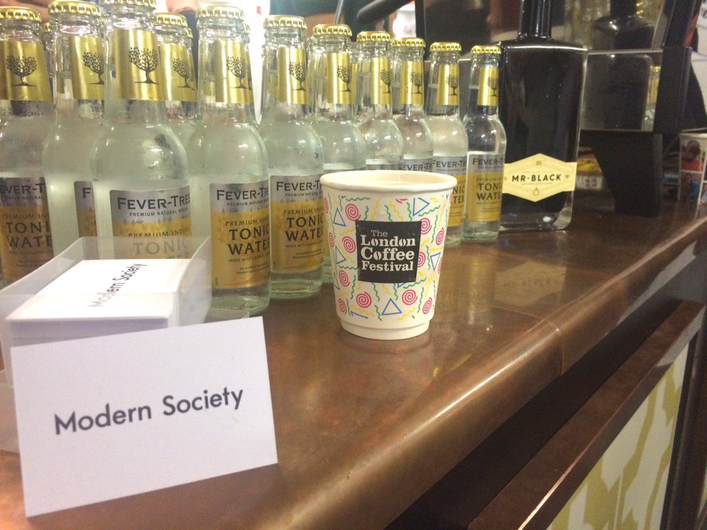 <a href="/modernsocietyUK/">The Modern Society</a> on the takeover wi <a href="/FeverTreeMixers/">Fever-Tree Mixers</a> <a href="/MrBlackSpirits/">MR BLACK</a> on the <a href="/lamarzocco/">La Marzocco</a> bar <a href="/LdnCoffeeFest/">The London Coffee Festival</a> Tasty!
