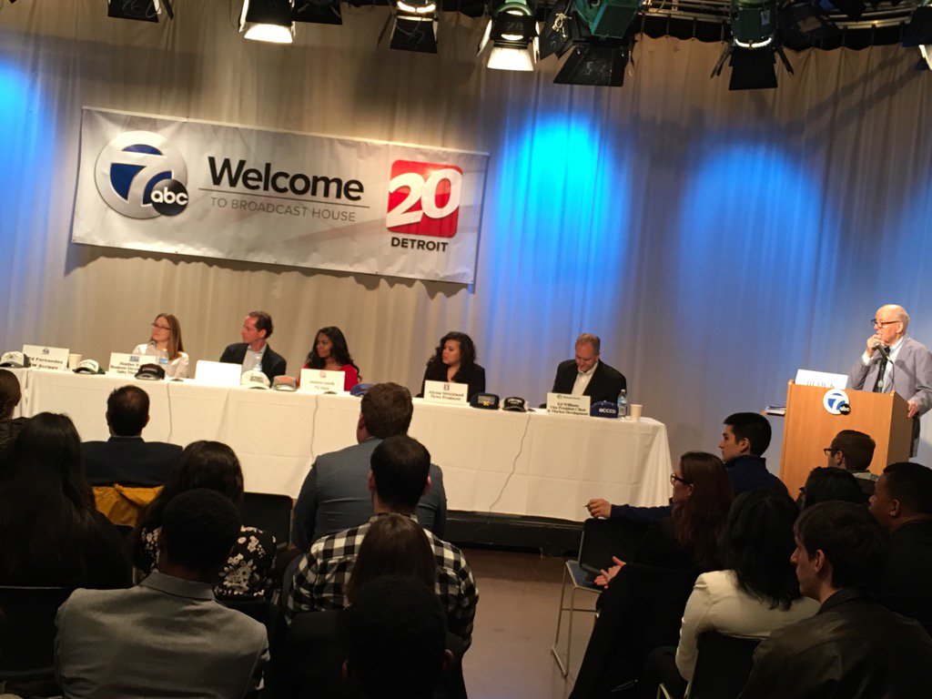 MikeMurri7's tweet photo. We're welcoming over 100 students to Broadcast House for the @NATPE @wxyzdetroit @tv20detroit Career Day fair! https://t.co/aWQr1E12kn