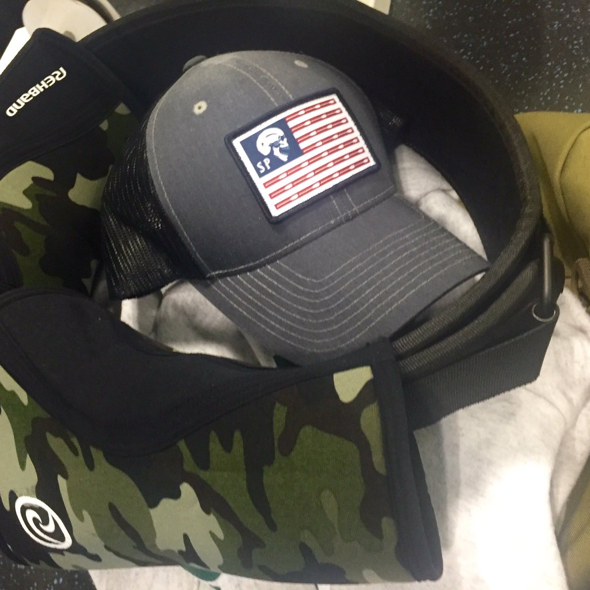 THEcoachM's tweet photo. Breaking in that new @SkullAndPaddle hat during today's workout #S&amp;P #icantfeelmylegs https://t.co/AdpL7LeCxq