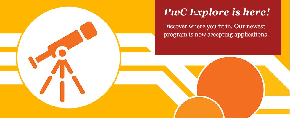 PwC_CA_Careers's tweet photo. Curious about what a #career at PwC would be like? Learn more about our #PwCExplore program https://t.co/UML0f5JLGC https://t.co/PDKuyQ7GIe
