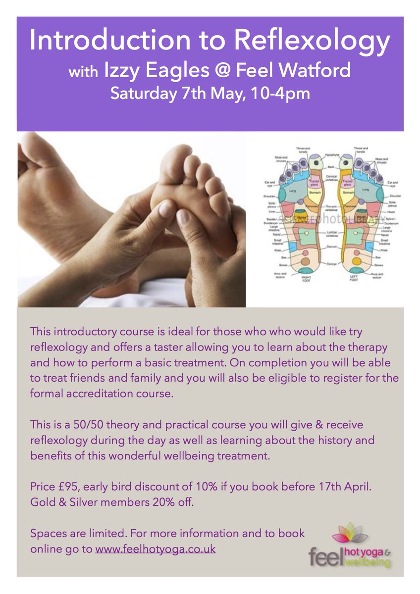 feelwellbeing's tweet image. Hertfordshire! Want to know more about Reflexology? DON'T MISS OUR 10% EARLY BIRD DISCOUNT! feelhotyoga.co.uk/introduction-t…