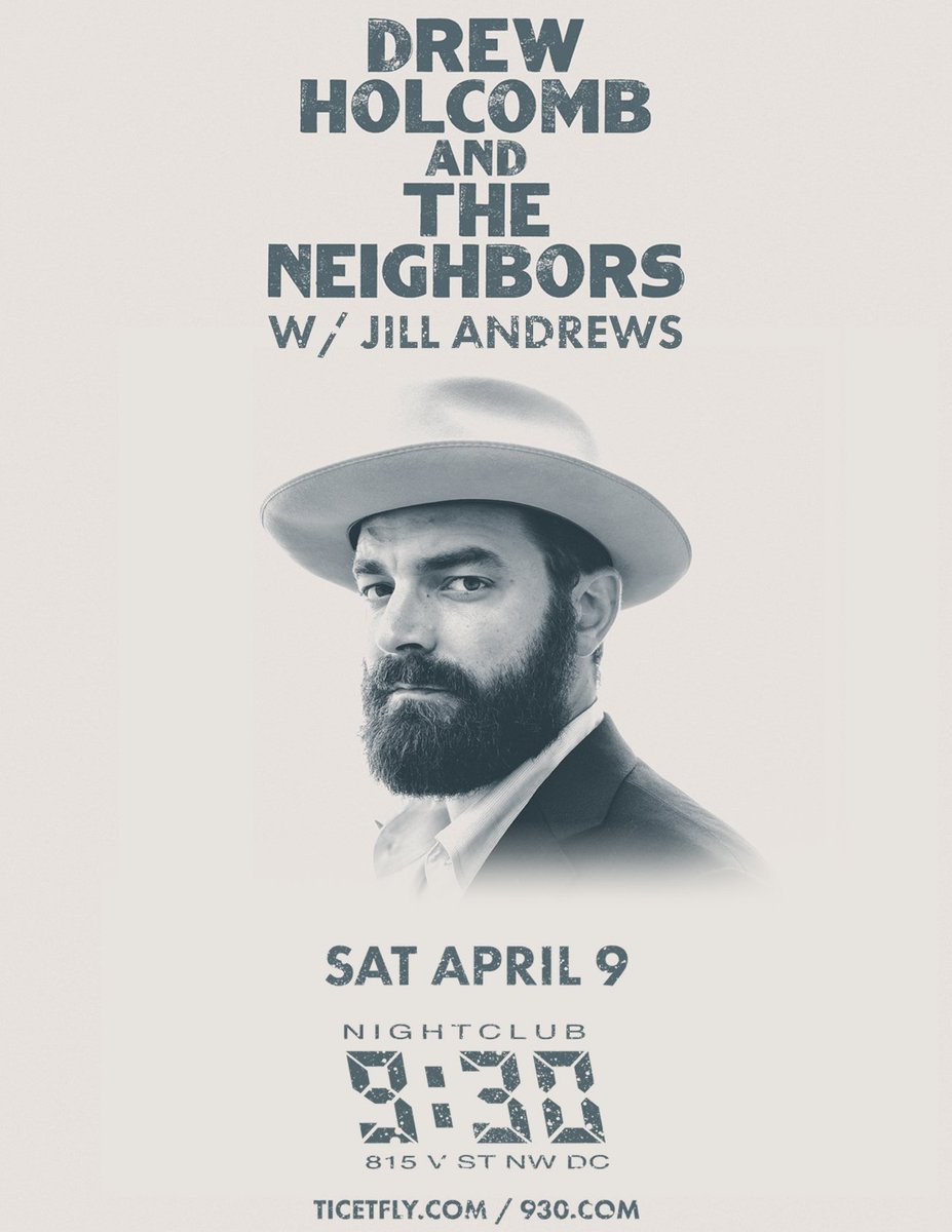 930Club's tweet photo. SET TIMES FOR #Holcomb930: Doors 8p, @jillandrews 9p, @drewholcomb 10:15p! Tix via: https://t.co/292BmpCqat https://t.co/VMo71HrwKY