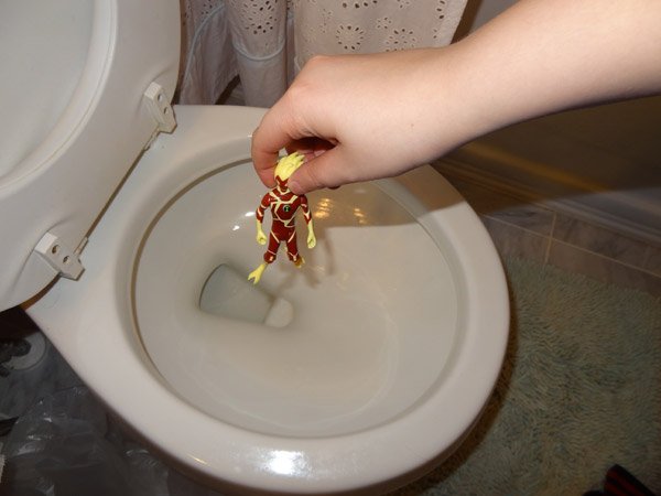 A toy flushed down the toilet can cause a lot of water damage. We're here to help, 24/7. #ServproReady