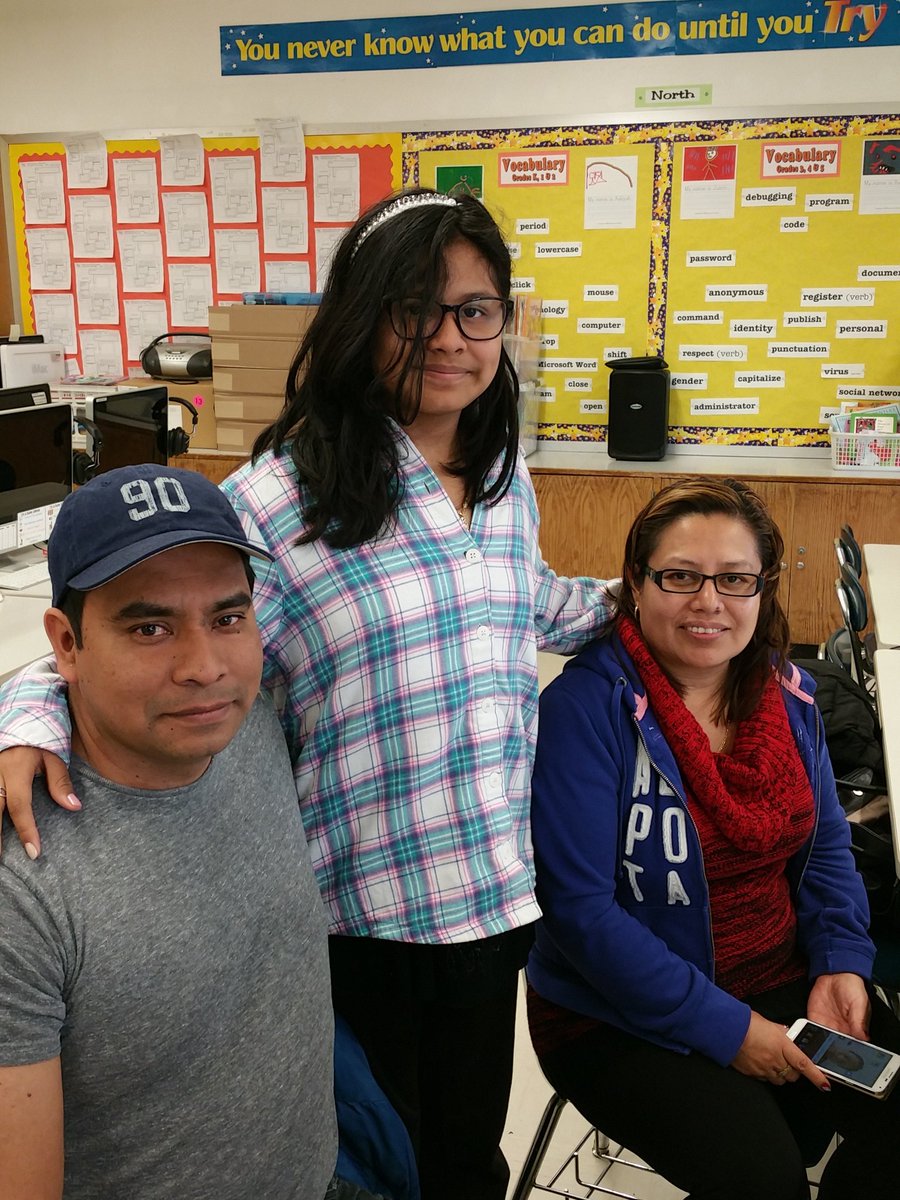 Awesome Saturday Academy student visits with parents taking computer literacy class!