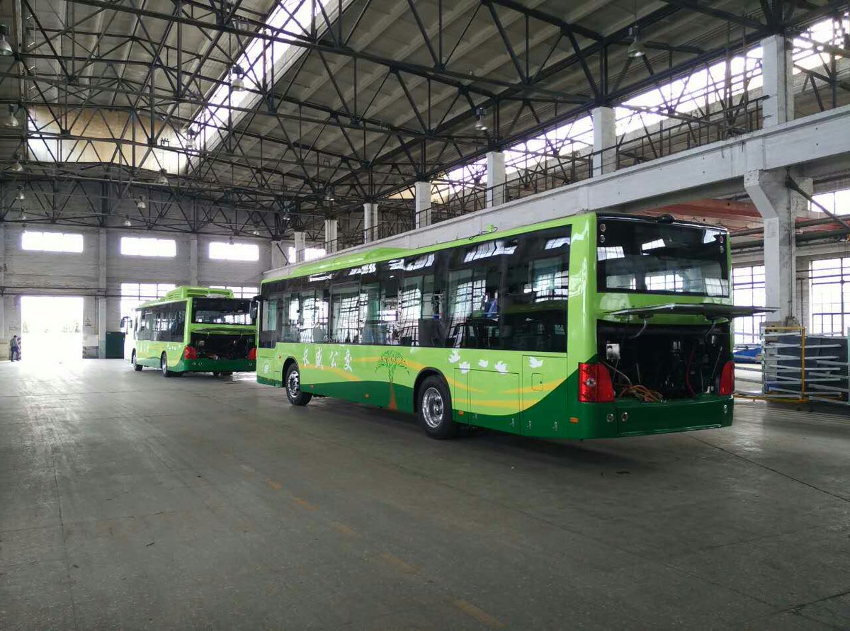HybridKinetic's tweet photo. HK pure electric buses for Changsheng public transportation company! https://t.co/TOFNmkx4Dr