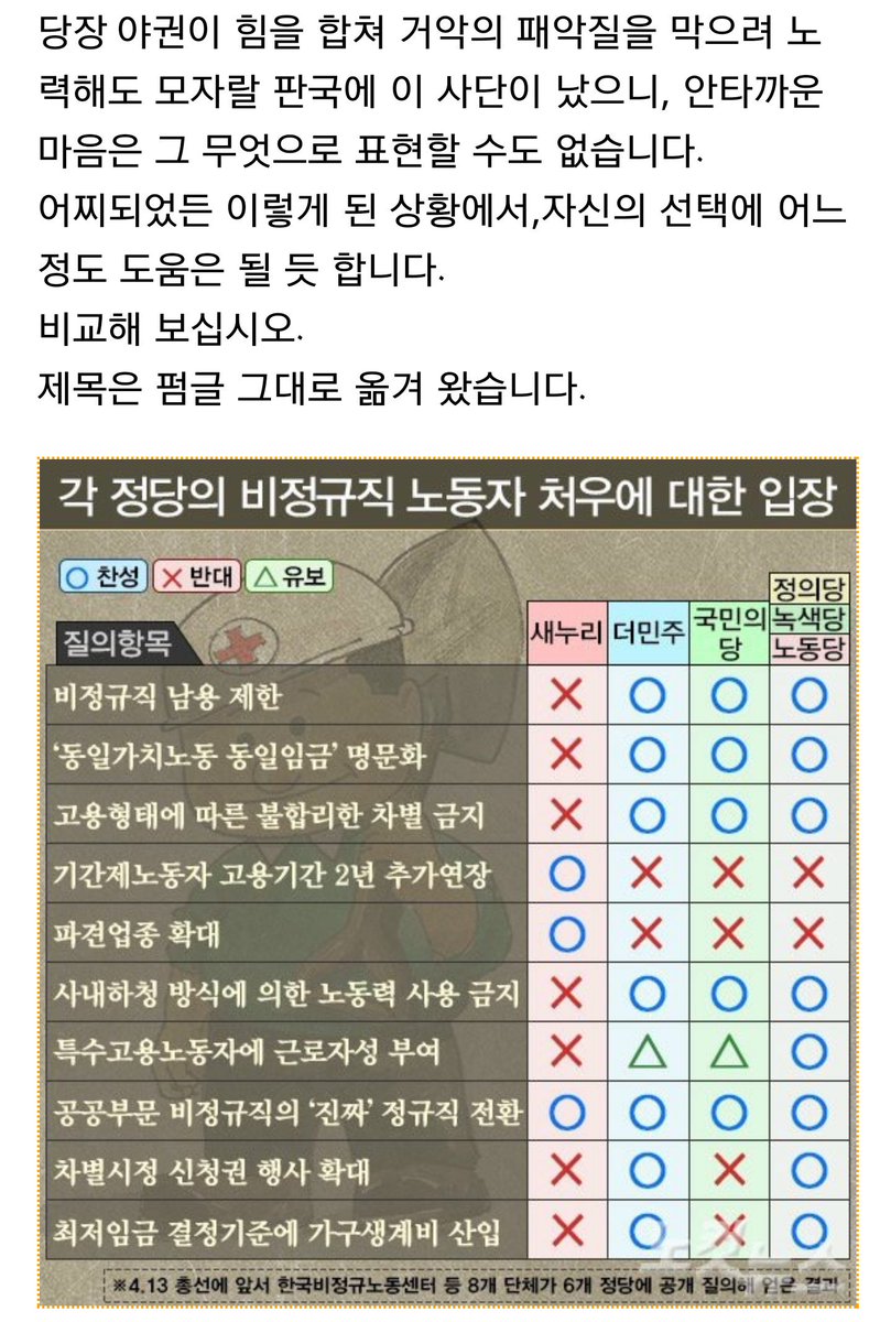 TrendsGem's tweet photo. 비정규직인데 새누리 찍으려던 사람들 이거 보면 정신이 퍼뜩 들겠다. https://t.co/61O8lRfPdU..새누리를 찍으려면 앞모습만 보지말고 뒷모습도 좀 봐가며 찍으셩..어떤 꼬라진지. https://t.co/kpvF70x4n1