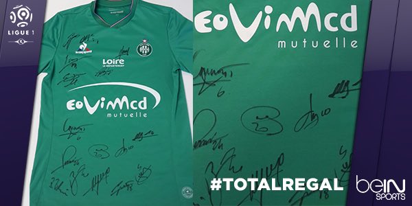 SmaBouabdellah's tweet photo. Jeu concours : RT + Follow @beinsports_FR pour tenter de gagner ce maillot de l'@ASSEofficiel dédicacé #TOTALREGAL https://t.co/GgkdPVb9pq
