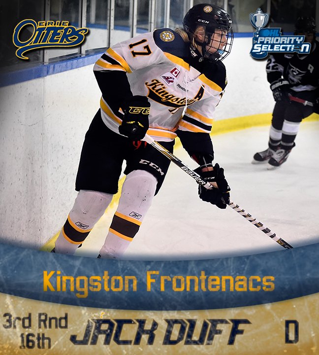 Erie The Otters Are Pleased To Select Jack Duff A 6 01 177 Lb Defensemen Gp 34 G 2 A 26 Pts 28 Ohldraft T Co Hxrs0ehweq