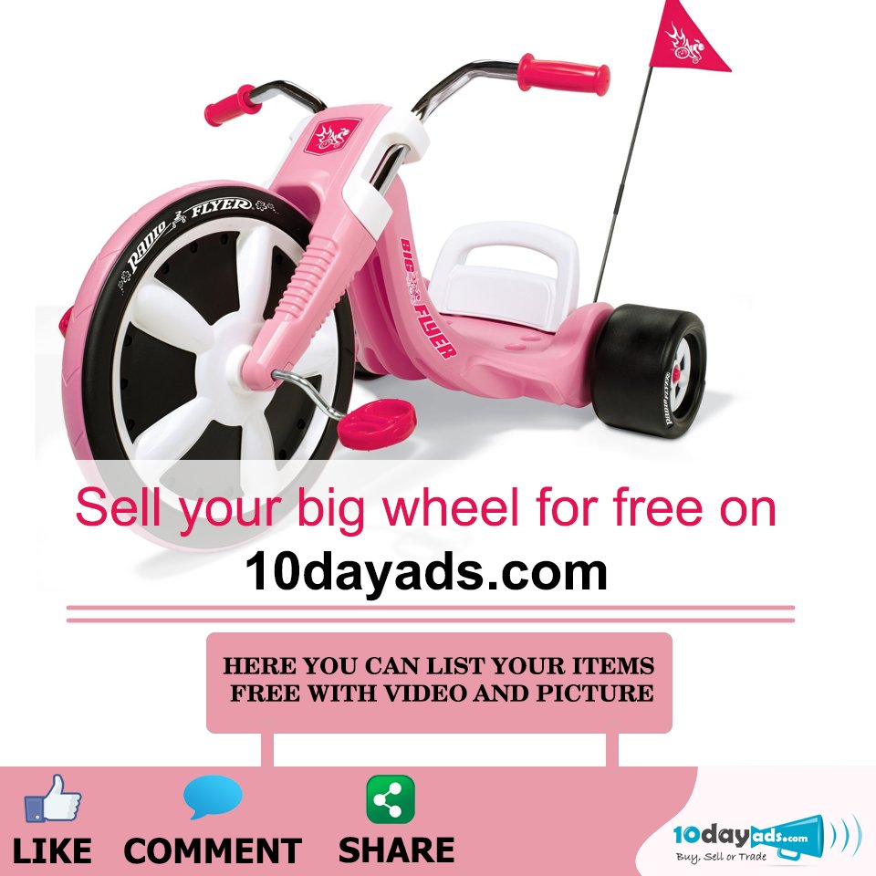 tendayads's tweet image. Sell your big wheel for free on 10dayads.com 
#FreeWheelSelling #FreeClassifiedAdsPosting