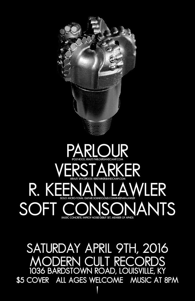 Tonight <a href="/moderncult23/">Modern Cult Records</a>. Parlour, Verstalker, R.Keenan Lawler and Soft Consonants. tinyurl.com/z2nvn2q