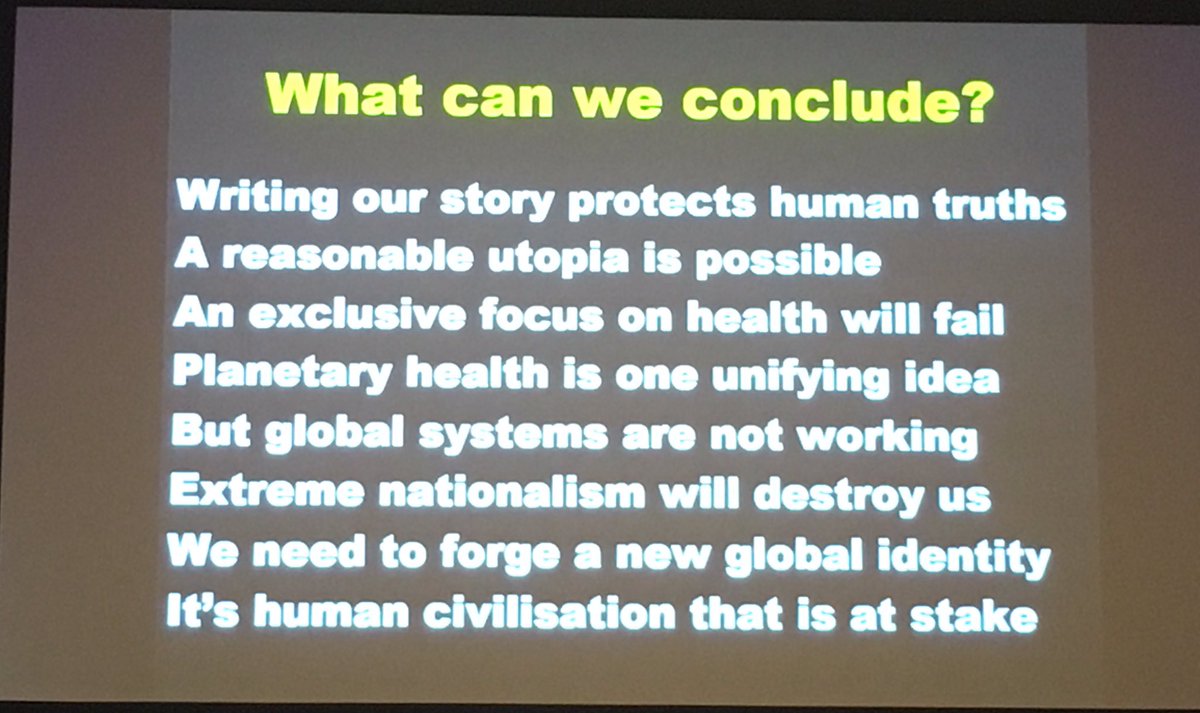 janistupesis's tweet image. "Securing the prize of human destiny" @richardhorton1 at #CUGH2016.  Standing ovation ... For opening remarks!!!