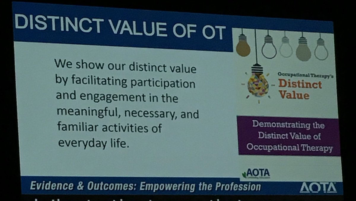 R_Dargatz_OTD's tweet image. Seize the opportunity; be authentic; be the change! Demonstrate the #OTDistinctValue #AOTA16 @ajlamb1216